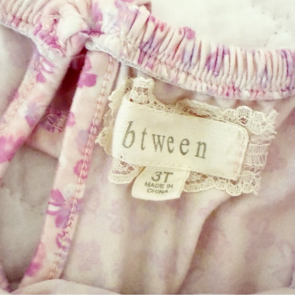 Btween Kids Pink Purple Floral Ruffle Short Romper 3T - Picture 3 of 4